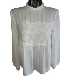 Soya Concept White Lace Detailed Boho Chic Blouse S